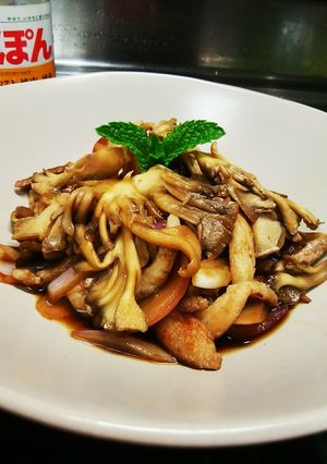 豚肉と舞茸のポン酢炒め-レシピのメイン写真