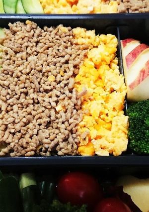 中学生のお弁当(三色そぼろ)-レシピのメイン写真