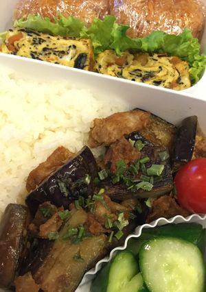 男子高生弁当☆豚バラなす 味噌仕立て♪-レシピのメイン写真