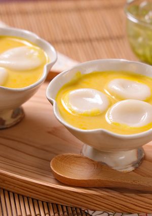 白玉だんごの冷やし豆乳かぼちゃ汁粉-レシピのメイン写真