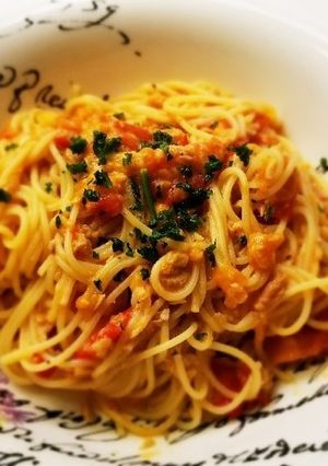 トマトとツナの豆乳クリームパスタ-レシピのメイン写真