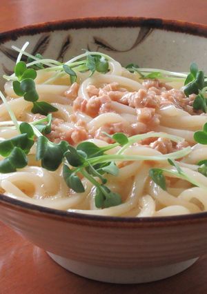 納豆で絶品！釜玉うどん-レシピのメイン写真
