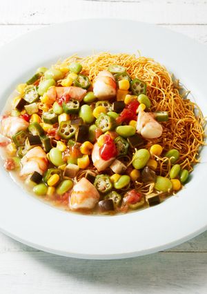 梅あんかけの皿うどん-レシピのメイン写真