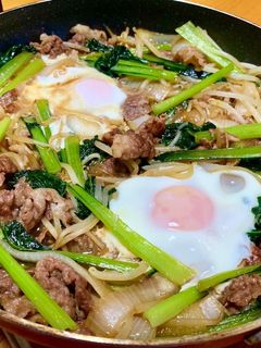 小松菜と牛肉のすき煮-レシピのメイン写真