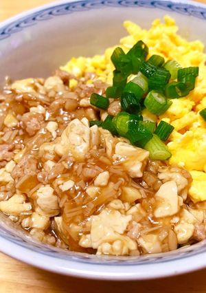激安簡単！豆腐でヘルシー☆餡掛けそぼろ丼-レシピのメイン写真