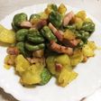 そら豆でジャガバタ炒め