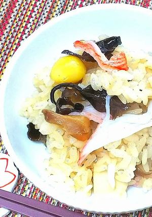 秋味の蟹おこわ♪-レシピのメイン写真