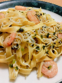 海老としらすの和風焦がしネギパスタ-レシピのメイン写真