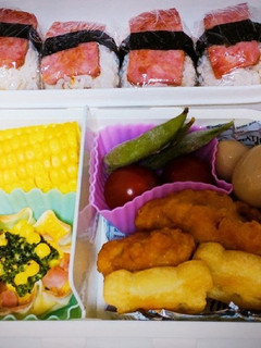 キッシュとスパムおにぎり弁当-レシピのメイン写真