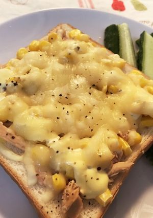 簡単朝食↑コーン ツナ マヨ トースト♡-レシピのメイン写真