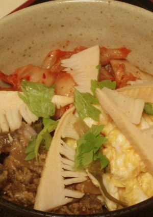 簡単！筍とふきの味噌煮の3色丼-レシピのメイン写真