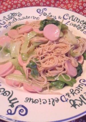 レタスのオイマヨそうめんチャンプルー-レシピのメイン写真
