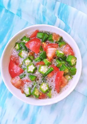 オクラトマトの梅ドレッシングあえ-レシピのメイン写真