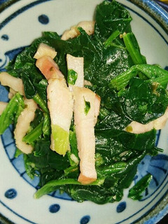 ほうれん草とベーコンのダシダ炒め-レシピのメイン写真