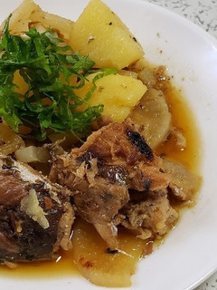 超簡単!鯖缶with大根とじゃが芋の煮物-レシピのメイン写真