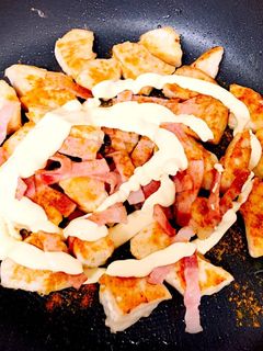 カジキとベーコンのカレーマヨ炒め-レシピのメイン写真