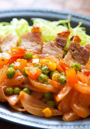 カラフル野菜のポークチャップ-レシピのメイン写真