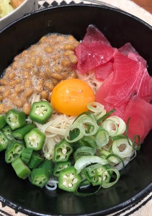 スタミナ ばくだんそうめん-レシピのメイン写真