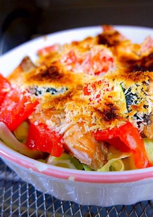 鮭とたっぷり野球のオーブン焼き-レシピのメイン写真