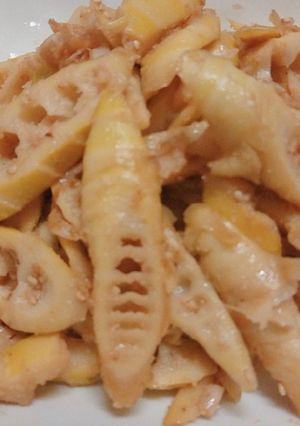 姫竹のかつおぶし&ゴマの煮物-レシピのメイン写真
