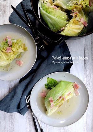 レタスとベーコンのコンソメ煮-レシピのメイン写真