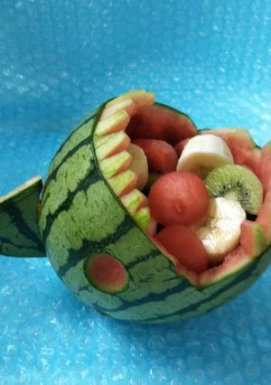 ざぶ～ん【スイカで鮫】作っちゃお～-レシピのメイン写真
