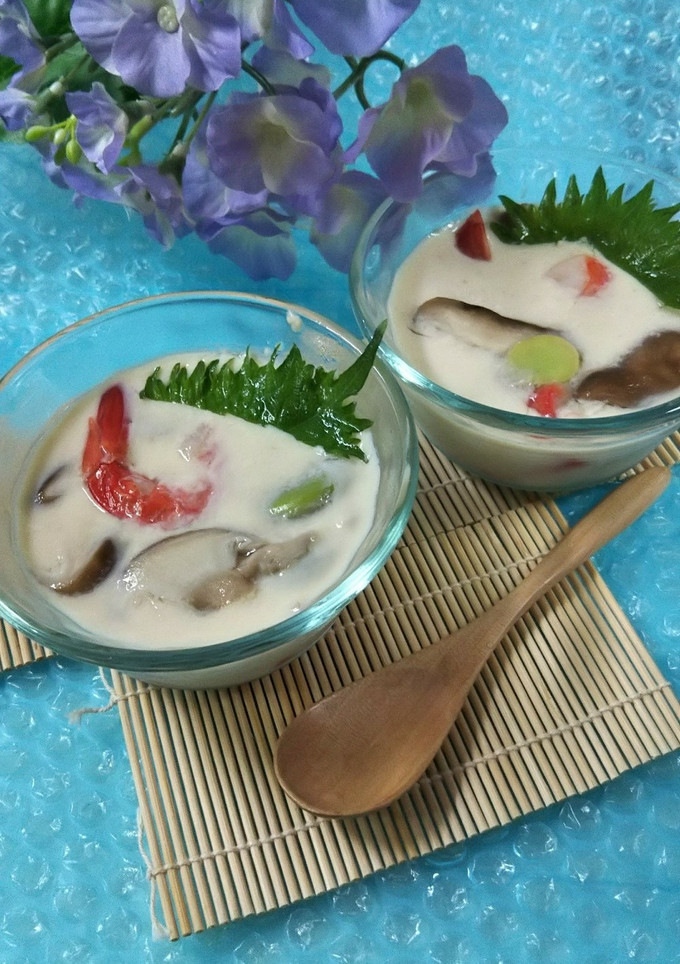 今旬の空豆と椎茸の冷やし茶碗蒸し～-レシピのメイン写真