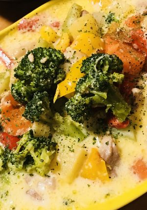 鶏もも肉と根菜＆緑黄色野菜のシチュー-レシピのメイン写真