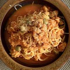 รูปของ トマトジュースでチキントマトパスタ
