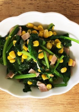 ほうれん草とハムのバター炒め-レシピのメイン写真