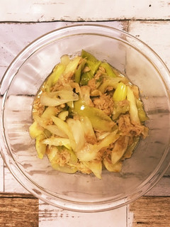 簡単!長ネギとツナのレンジ蒸し-レシピのメイン写真
