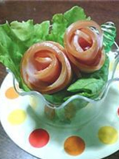 簡単お弁当♡ハムでクルクルローズ(薔薇)-レシピのメイン写真
