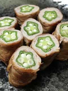 断面がきれい!オクラの豚ロース薄切肉巻き-レシピのメイン写真