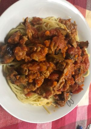 豚こまとナスのミートソースパスタ-レシピのメイン写真