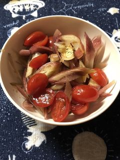 創味のつゆで!ミョウガトマト-レシピのメイン写真