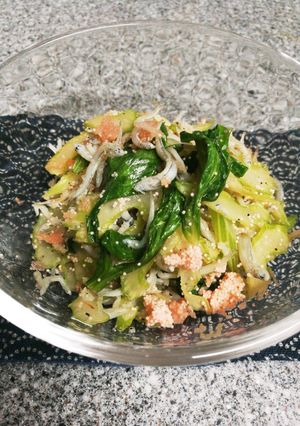 焼酎に合うセロリとしらすの明太子和え:*-レシピのメイン写真