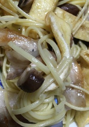 簡単　油揚げと豚肉のパスタ-レシピのメイン写真