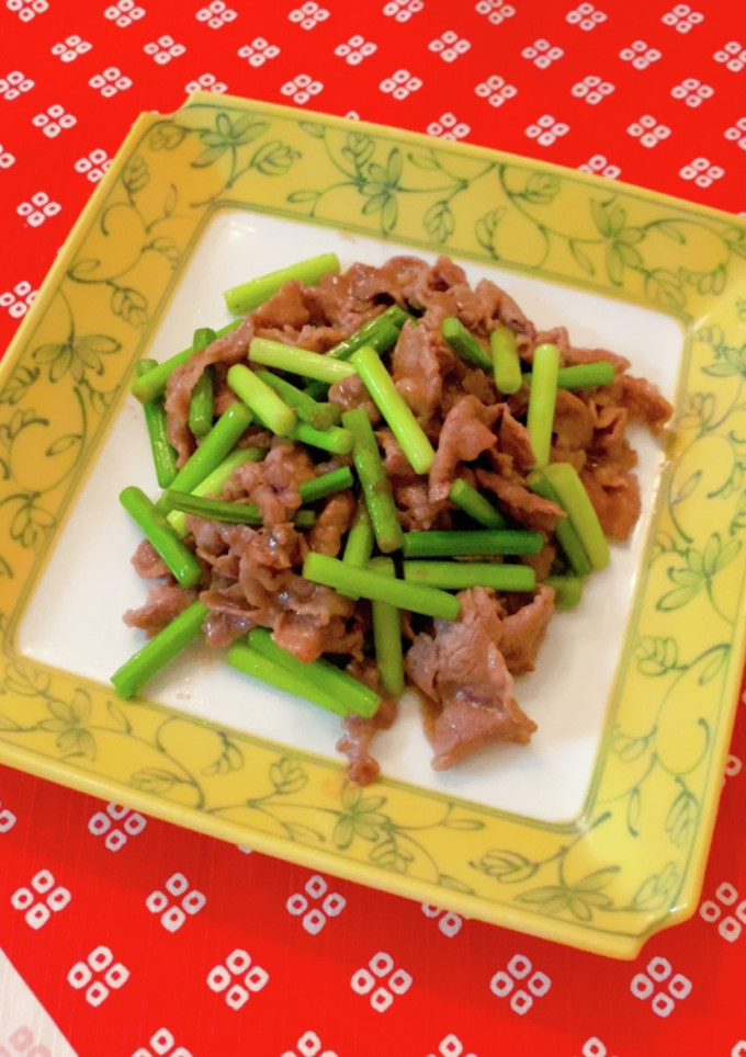 茎にんにくと牛肉の炒めもの-レシピのメイン写真