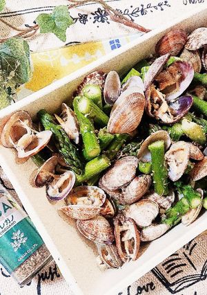オレガノ風味のあさりとアスパラ炒め-レシピのメイン写真