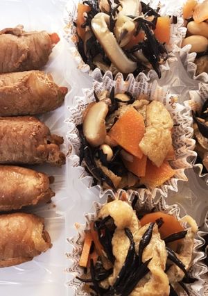 弁当作り置き 肉巻き照り焼き、ひじき煮-レシピのメイン写真