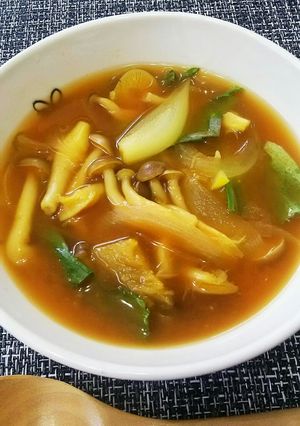 きのことレタスの和風カレースープ。-レシピのメイン写真