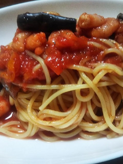 揚げナスと小エビの冷製トマトソースパスタ-レシピのメイン写真