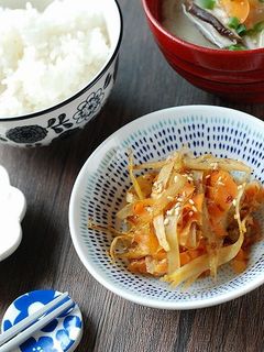 ピーラーで簡単!最強ごぼうのオカカ炒め-レシピのメイン写真