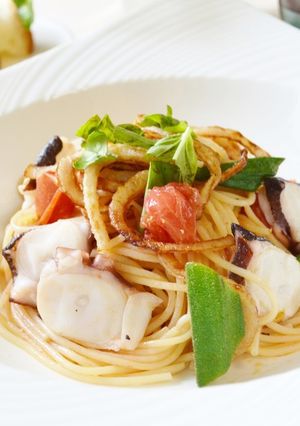 たことトマトの梅肉パスタ♪-レシピのメイン写真