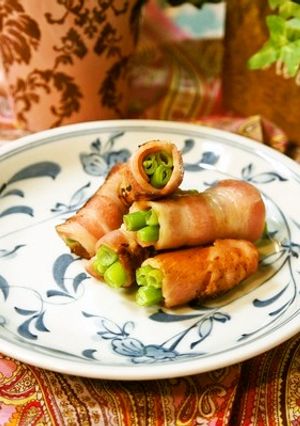 巻終わりを留めない♪インゲンのベーコン巻-レシピのメイン写真