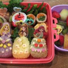 รูปของ 【キャラ弁】プリンセス弁当ラミネート加工