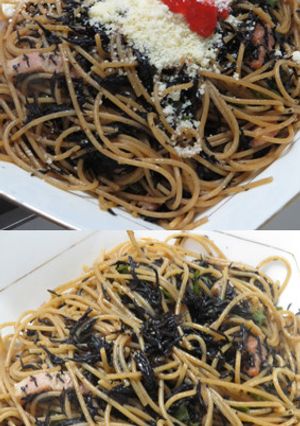 ひじきとベーコンのペペロンチーノ風パスタ-レシピのメイン写真