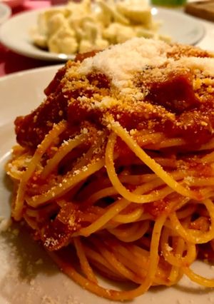 わが家のトマトソースdeアマトリチャーナ-レシピのメイン写真