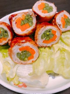 甘ダレが旨い☆人参といんげんの豚肉巻き-レシピのメイン写真
