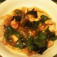 鶏肉とピーマンのあんかけ焼きそば